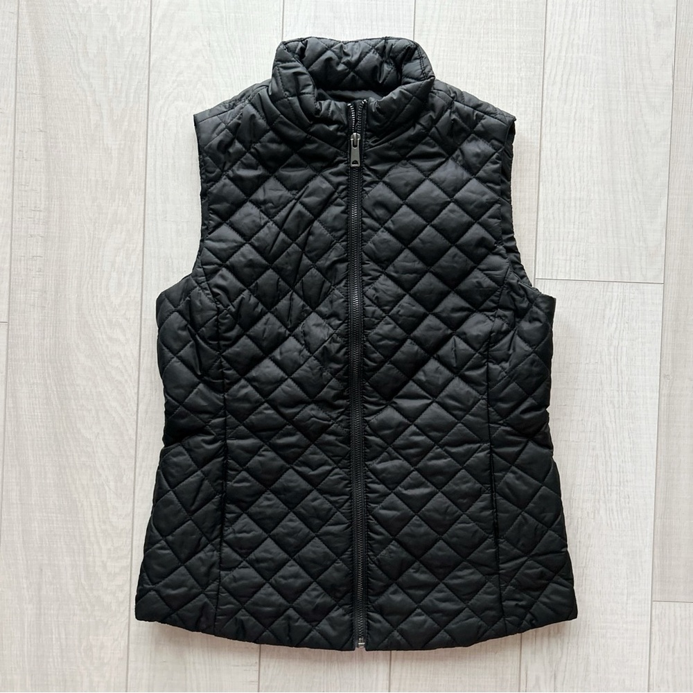 Black quilted vest